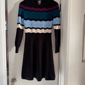 Vince Camuto Multicolor Chevron Knit Dress